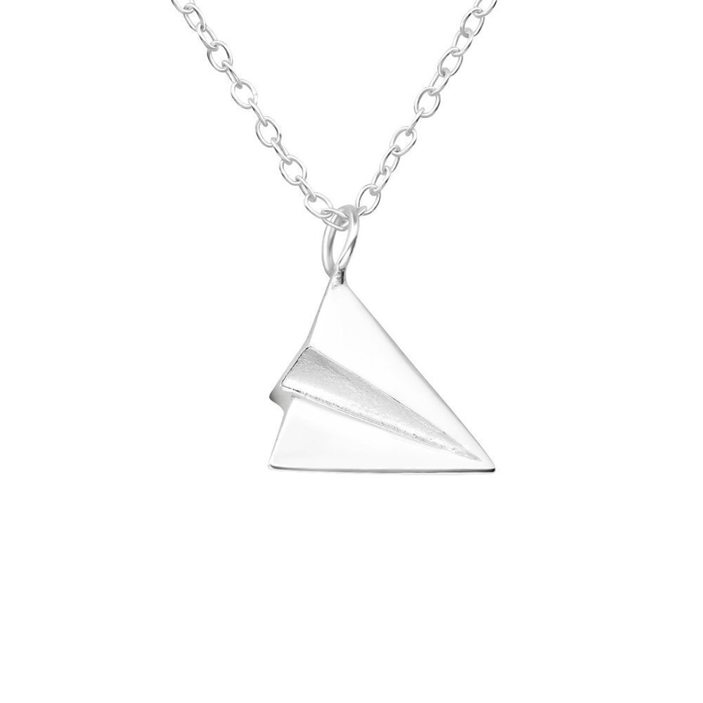 Sterling Silver Paper Airplane Necklace